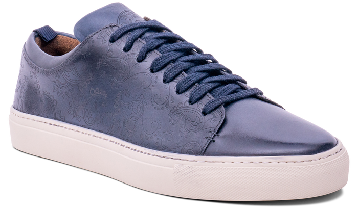 barker Paisely - Navy Hand Painted