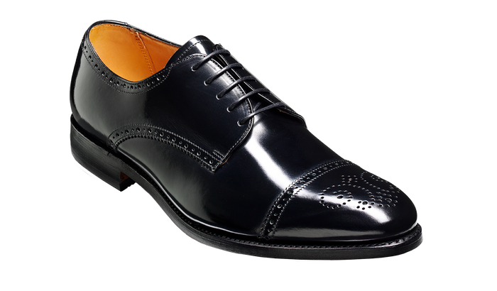 barker Perth - Black Hi-Shine Derby Shoe