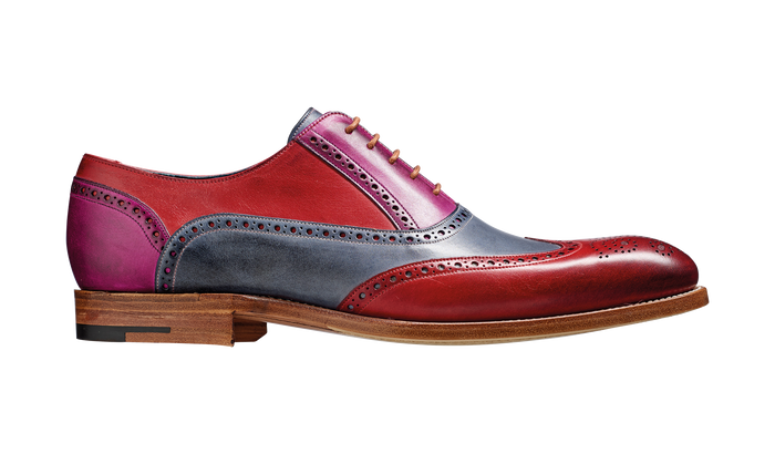 Barker Valiant Multi - Red / Grey / Purple Hand Painted