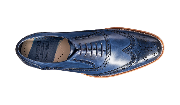 Barker Valiant - Navy Hand Painted Brogue