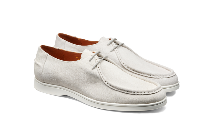 Barker Vigo - White Suede White Sole