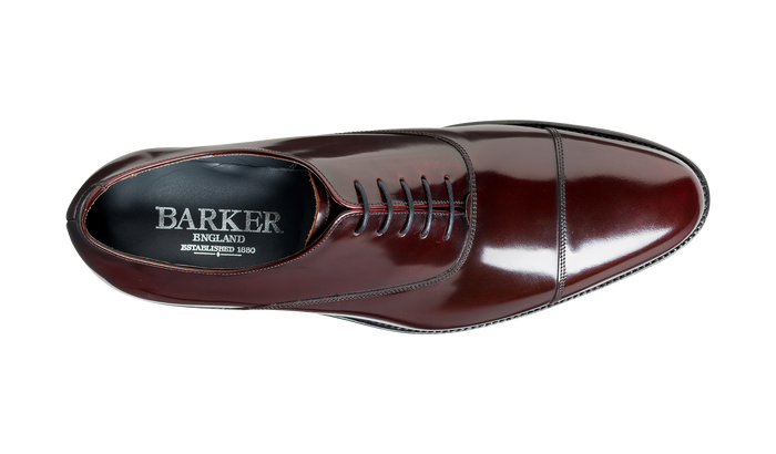 barker Winsford - Burgundy Hi-Shine Oxford