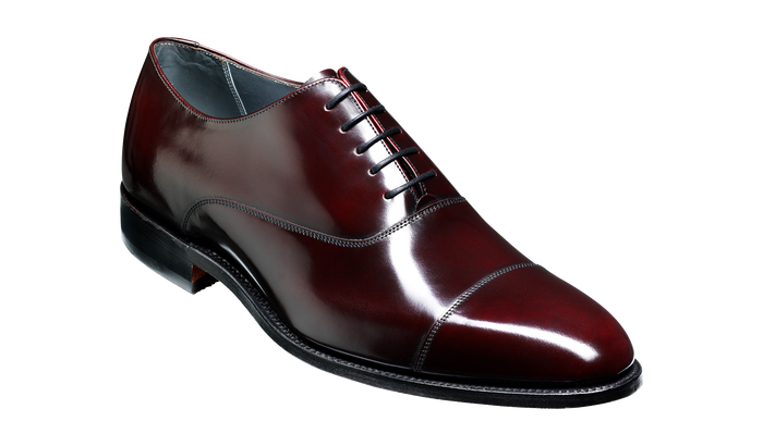 barker Winsford - Burgundy Hi-Shine Oxford
