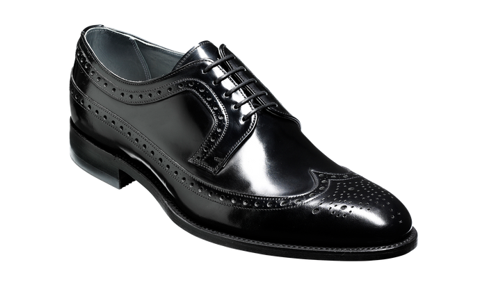 barker Woodbridge - Black Hi-Shine Derby