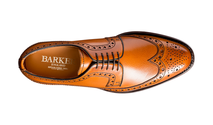 Barker Calvay - Cedar Grain Mens Longwing Brogue Shoe