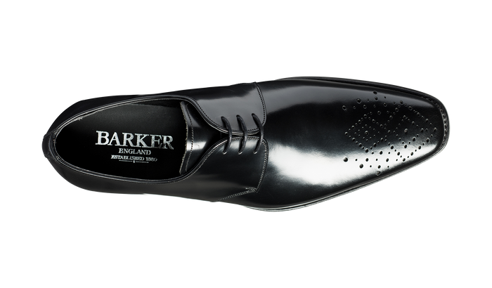 Barker Darlington - Black Hi-Shine Derby Calf Leather Shoe