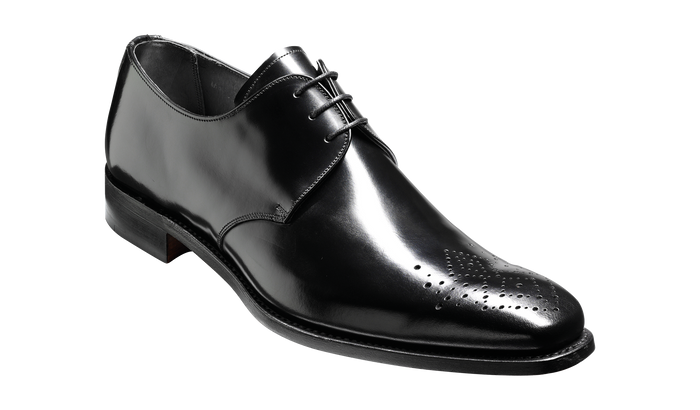 barker Darlington - Black Hi-Shine Derby Calf Leather Shoe