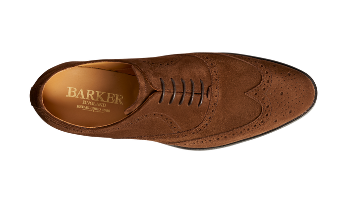 Barker Hampstead - Castagnia Suede Oxford Brogue Shoe