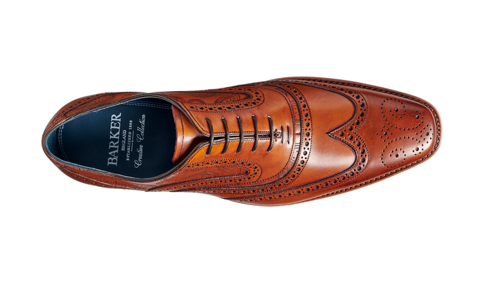 Barker McClean - Antique Rosewood Paisley Mens Brogue Shoe