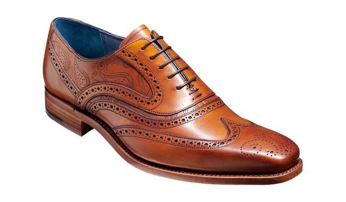 barker McClean - Antique Rosewood Paisley Mens Brogue Shoe
