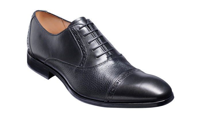 barker Ramsgate - Black Calf / Black Deerskin Toe Cap Oxford
