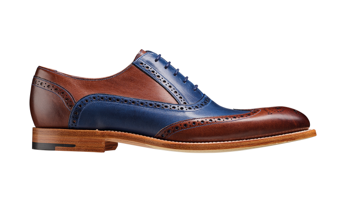 Barker Valiant Multi - Ebony / Navy Hand Painted Oxford Brogue