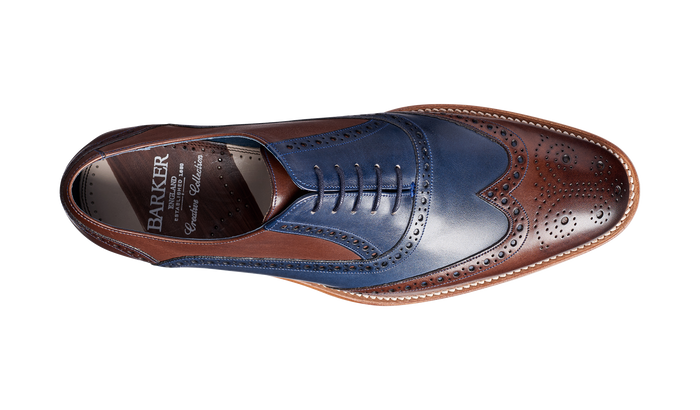 Barker Valiant Multi - Ebony / Navy Hand Painted Oxford Brogue