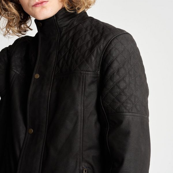 Barneys Originals Barney&Taylor Men’s Quilted Buffalo Leather Coat