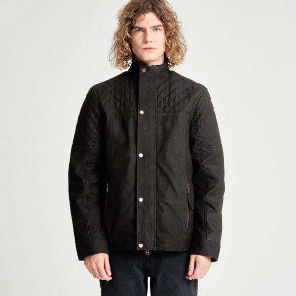 barneys originals Barney&Taylor Men’s Quilted Buffalo Leather Coat