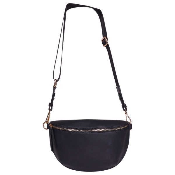 Barneys Originals Black Leather Crossbody Bag