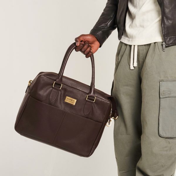 barneys originals Brown Leather Laptop Bag
