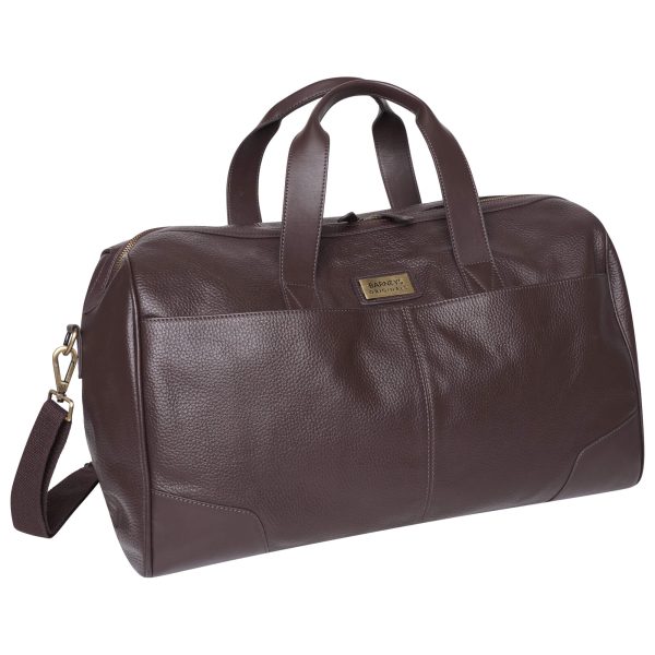Barneys Originals Brown Real Leather Holdall Bag
