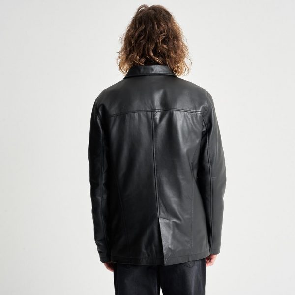 Barneys Originals Men’s Leather Reefer Jacket