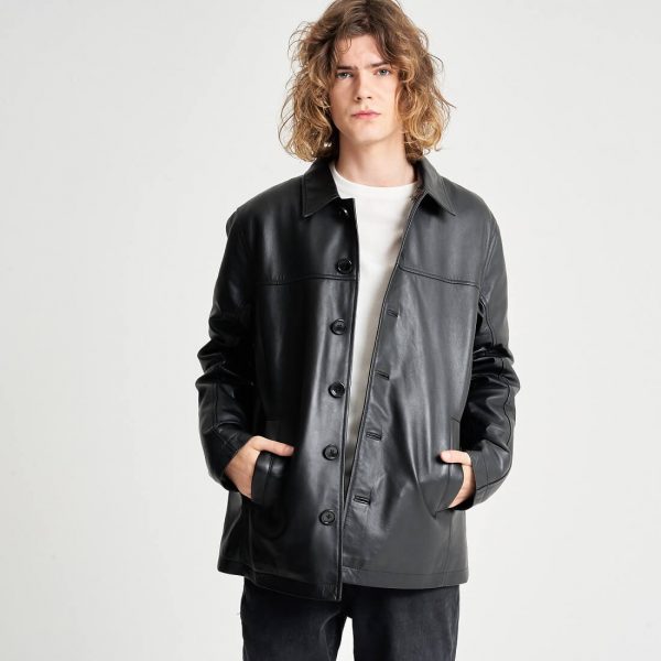 barneys originals Men’s Leather Reefer Jacket
