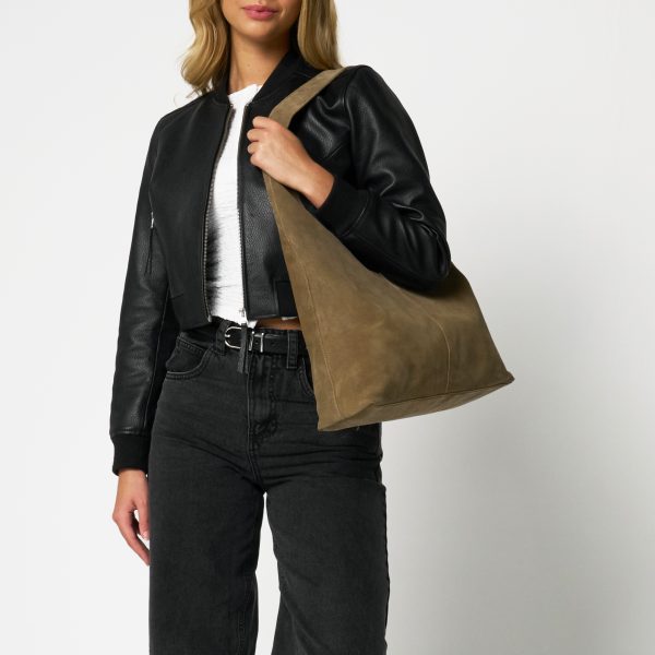 Barneys Originals Real Cow Suede Slouch Bag
