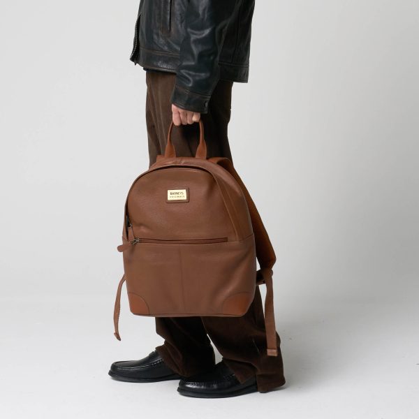 barneys originals Tan Real Leather Backpack