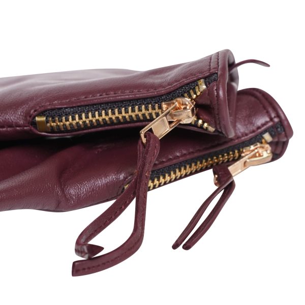 Barneys Originals Women’s Burgundy Leather Gloves
