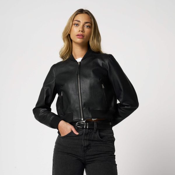 barneys originals Women’s Cropped Bomber Jacket