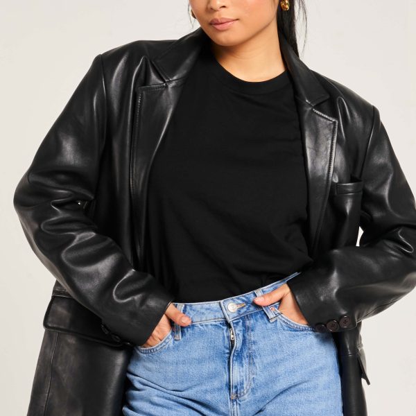 Barneys Originals Women’s Oversized Leather Blazer