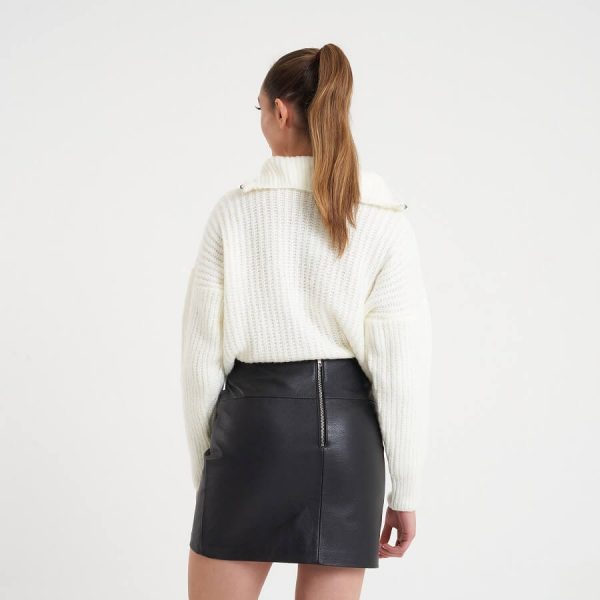 Barneys Originals Women’s Real Leather Mini Skirt