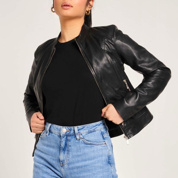 Barneys Originals Women’s Real Leather Moto Jacket