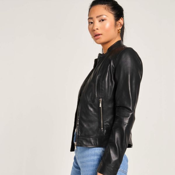 Barneys Originals Women’s Real Leather Moto Jacket