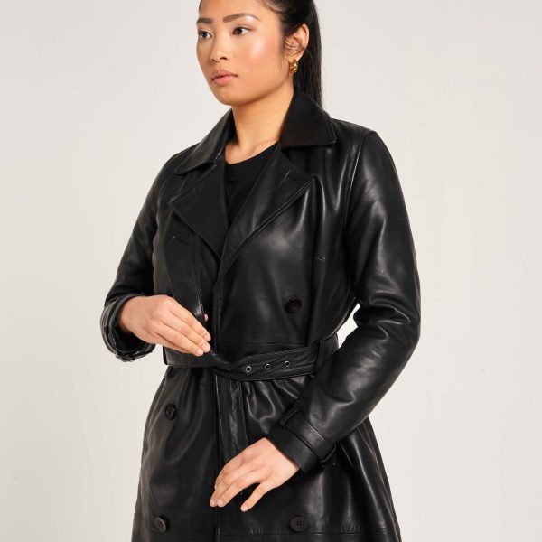 Barneys Originals Women’s Real Leather Trench Coat