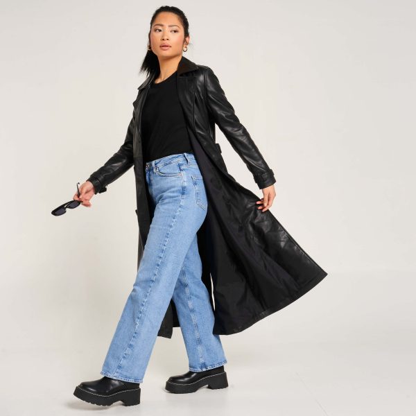 Barneys Originals Women’s Real Leather Trench Coat