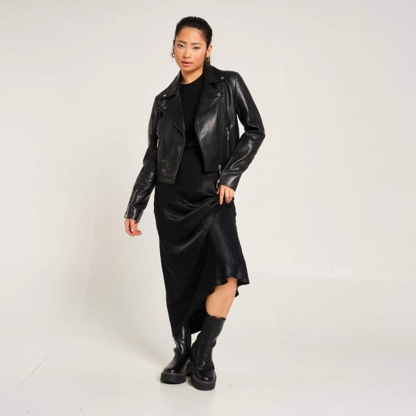 Barneys Originals Women’s Simple Leather Biker