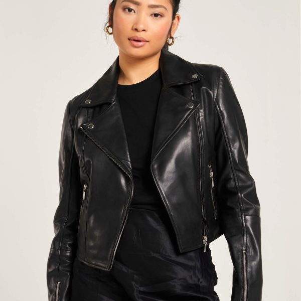 barneys originals Women’s Simple Leather Biker
