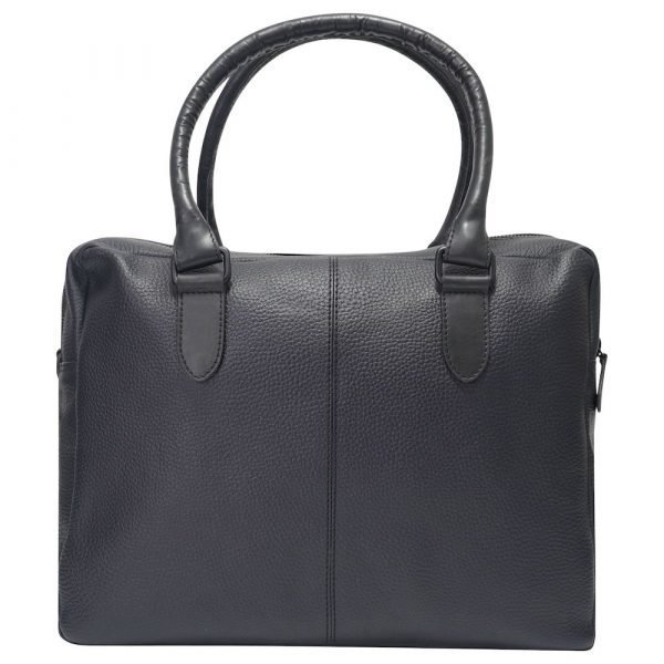 Barneys Originals Black Real Leather Black Messenger Bag