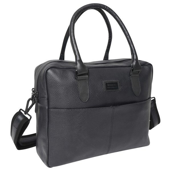 barneys originals Black Real Leather Black Messenger Bag