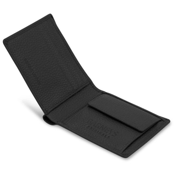 barneys originals Black Textured Leather Wallet with Coin Purse