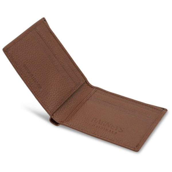 Barneys Originals Brown Textured Leather Wallet With 6 Card Slots