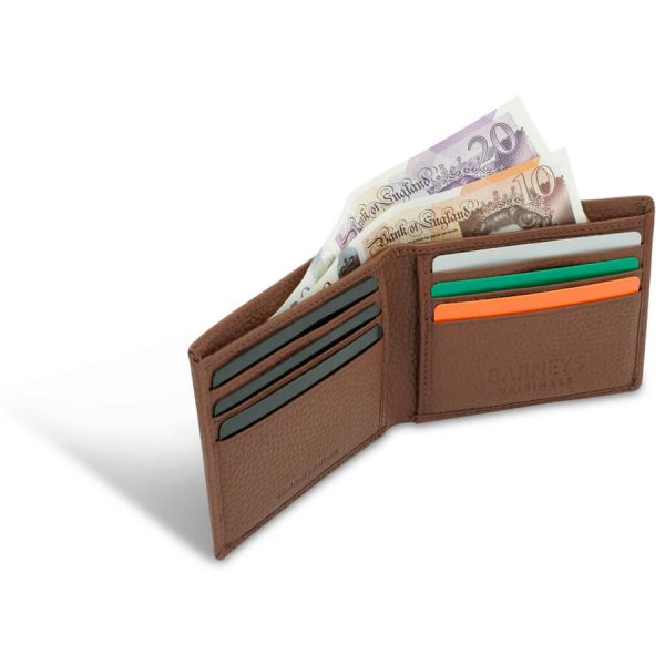 barneys originals Brown Textured Leather Wallet with 6 Card Slots