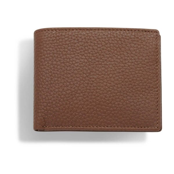 Barneys Originals Brown Textured Leather Wallet With Coin Purse