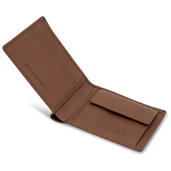 barneys originals Brown Textured Leather Wallet with Coin Purse