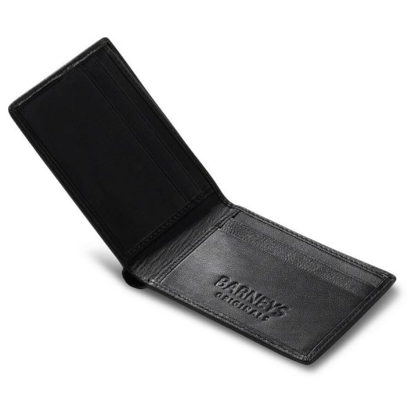 barneys originals Men’s Black Faux Leather Wallet – 4 Card Slots