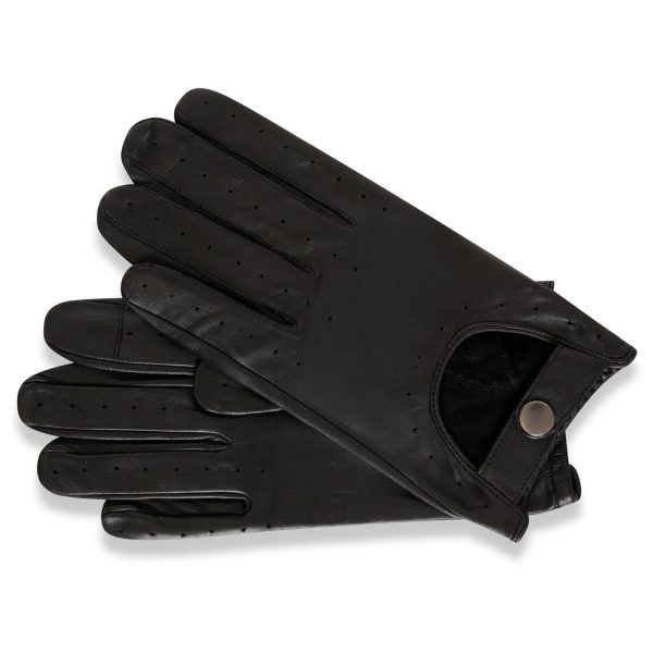 barneys originals Men’s Black Leather Driving Gloves