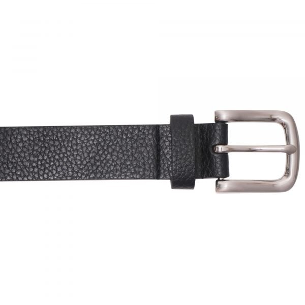 Barneys Originals Men’s Black Textured Leather Belt With Silver Buckle
