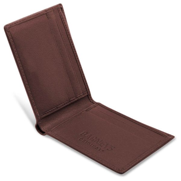 barneys originals Men’s Brown Faux Leather Wallet – 4 Card Slots