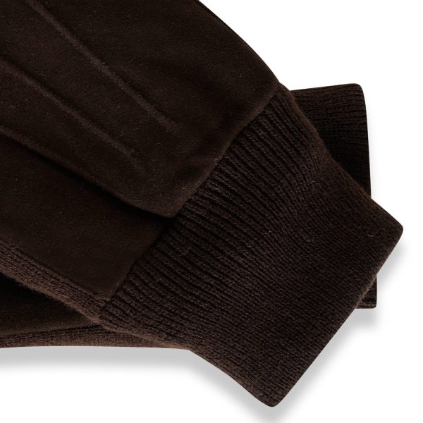 Barneys Originals Men’s Dark Brown Suede Gloves With Elasticated Cuffs