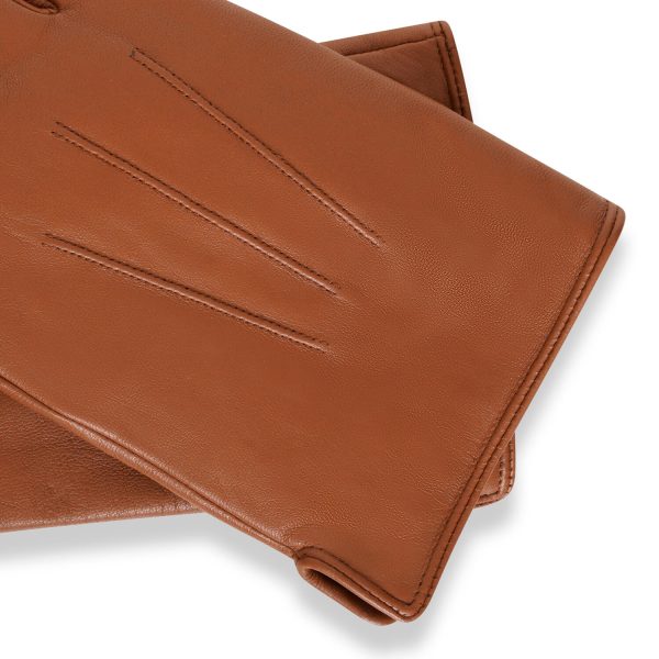 Barneys Originals Men’s Minimal Sheep Leather Tan Gloves