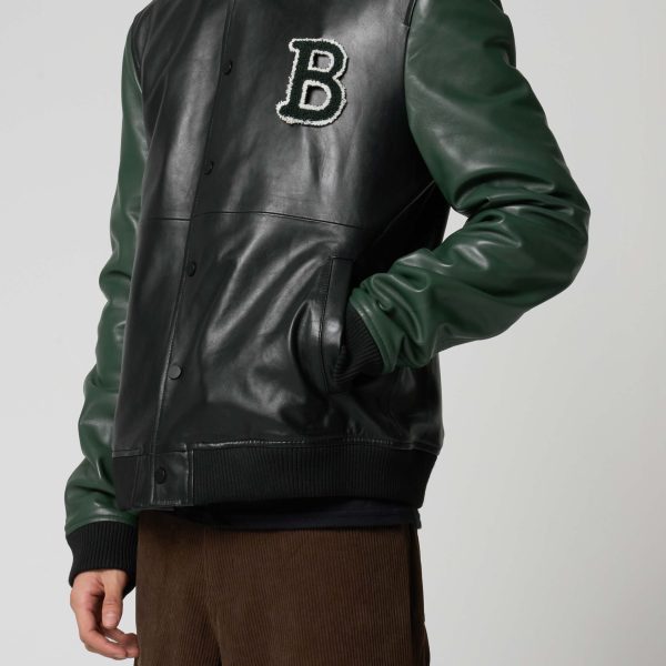 Barneys Originals Men’s Real Leather Varsity Jacket